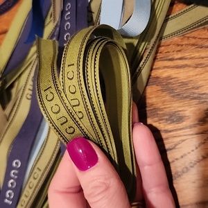 Green Linen Authentic Gucci Ribbon - 91" Long